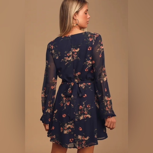 Lulus Always Yours Floral Print Long Sleeve Skater Dress - Picture 2 of 4